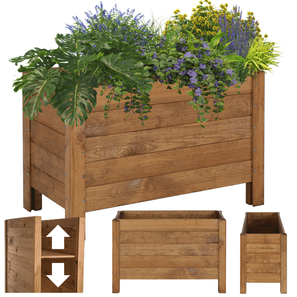 Drewniana donica brązowa